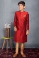 Maroon Art Silk Boys Sherwani (NKK-727)