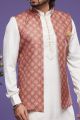 Maroon Art Silk Digital Printed Jacket Kurta (NMK-7095)