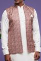 Maroon Art Silk Digital Printed Jacket Kurta (NMK-7097)