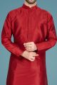 Maroon Art Silk Kurta Pajama (NMK-5142)