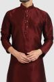 Maroon Art Silk Kurta Pajama (NMK-5918)