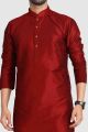 Maroon Art Silk Kurta Pajama (NMK-5930)