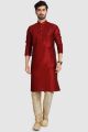 Maroon Art Silk Kurta Pajama (NMK-5930)