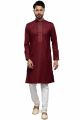 Maroon Art Silk Kurta Pajama (NMK-7494)