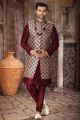 Maroon Art Silk Mens Indo Western (NMK-6853)