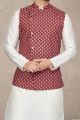 Maroon Art Silk Mens Nehru Jacket (NMK-6959)