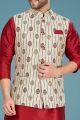 Maroon Art Silk Nehru Jacket (NMK-5135)