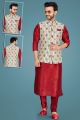 Maroon Art Silk Nehru Jacket (NMK-5135)