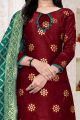 Maroon Banarasi Silk Salwar Kameez (NWS-6358)