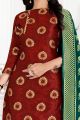 Maroon Banarasi Silk Salwar Suit (NWS-6353)