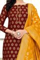 Maroon Banarasi Silk Salwar Suit (NWS-6407)