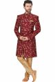 Maroon Banglori Silk Mens Sherwani (NMK-4966)