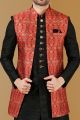 Maroon, Black Art Banarasi Silk Indo Western (NMK-5797)