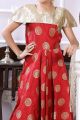 Maroon Brocade Girls Gown (NFG-194)