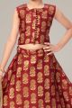 Maroon Brocade Girls Lehenga Choli (NFG-255)