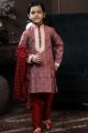 Maroon Cotton Printed Boys Kurta Pajama (NKK-753)