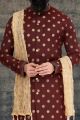 Maroon Cotton Silk Indo Western (NMK-6780)