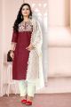 Maroon Cotton Slub Salwar Suit (NWS-6077)