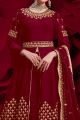 Maroon Georgette Salwar Suit (NWS-6183)