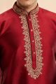 Maroon Jaquard Art Silk Kurta Pajama (NMK-7922)