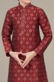 Maroon Jaquard Boys Kurta Pajama (NKK-699)