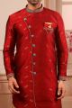 Maroon Jaquard Silk Brocade Indo Western (NMK-4448)