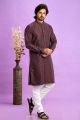 Maroon Jaquard Silk Kurta Pajama (NMK-7573)