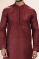 Maroon Linen Cotton Kurta for Men (NMK-6730)