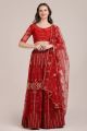 Maroon Net Womens Lehenga Choli (NWG-1107)