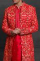 Maroon Silk Indowestern for Men (NMK-5447 )