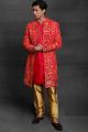 Maroon Silk Indowestern for Men (NMK-5447 )