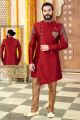 Maroon Silk Sherwani (NMK-4295)