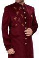 Maroon Sweat Velvet Indo Western for Men (NMK-4971)