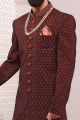 Maroon Velvet Sherwani for Men (NMK-5576)