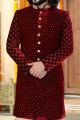 Maroon Velvet Sherwani (NMK-4346)