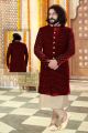 Maroon Velvet Sherwani (NMK-4346)