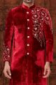 Maroon Velvet Sherwani (NMK-5904)