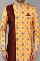 Maroon, Yellow Art Silk Indo Western (NMK-5824)