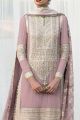 Mauve Faux Georgette Embroidered Plazzo Suit (NWS-6992)