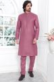 Mauve Linen Cotton Kurta Pajama (NMK-7592)