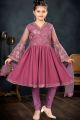 Mauve Net Girls Salwar Kameez (NFG-270)