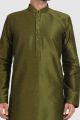 Mehendi Green Art Silk Kurta Pajama (NMK-5927)