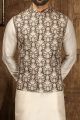 Mehendi Green Art Silk Nehru Jacket (NMK-6318)