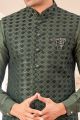 Mehendi Green Art Silk Nehru Jacket (NMK-8043)