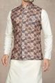 Multicoloured Cotton Printed Nehru Jacket (NMK-6957)