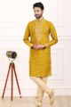 Mustard Art Banarasi Silk Kurta Pajama (NMK-7015)