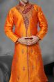 Mustard Art Dupion Designer Kurta Pajama (NMK-2182)