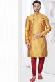 Mustard Jaquard Indo Western (NMK-7864)