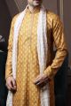 Mustard Silk Mens Kurta Pajama (NMK-6072)