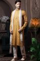 Mustard Silk Mens Kurta Pajama (NMK-6072)